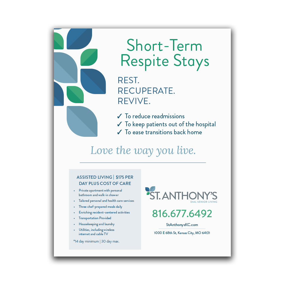 Short Term Respite Stays - St. Anthony's - 8.5 x 11 Sheets