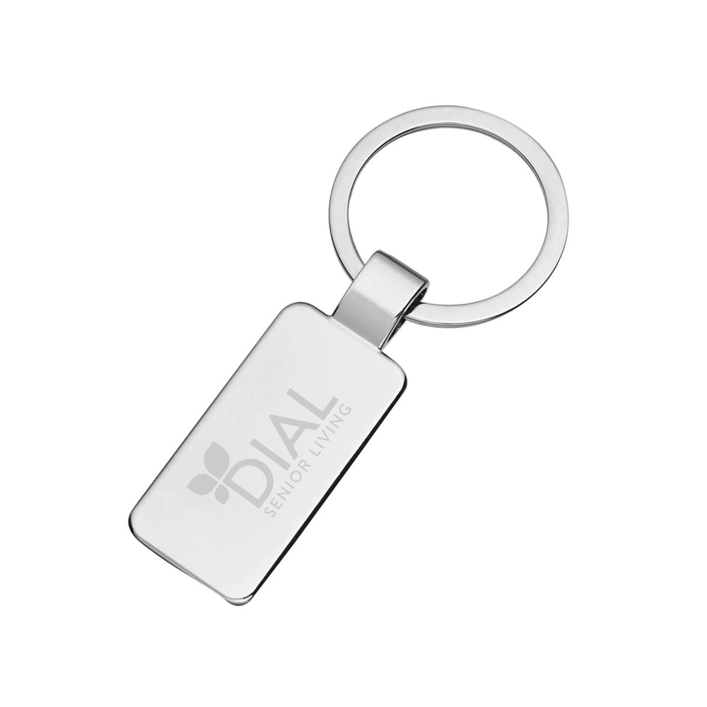 Silver Rectangle Keychains - DIAL Senior Living