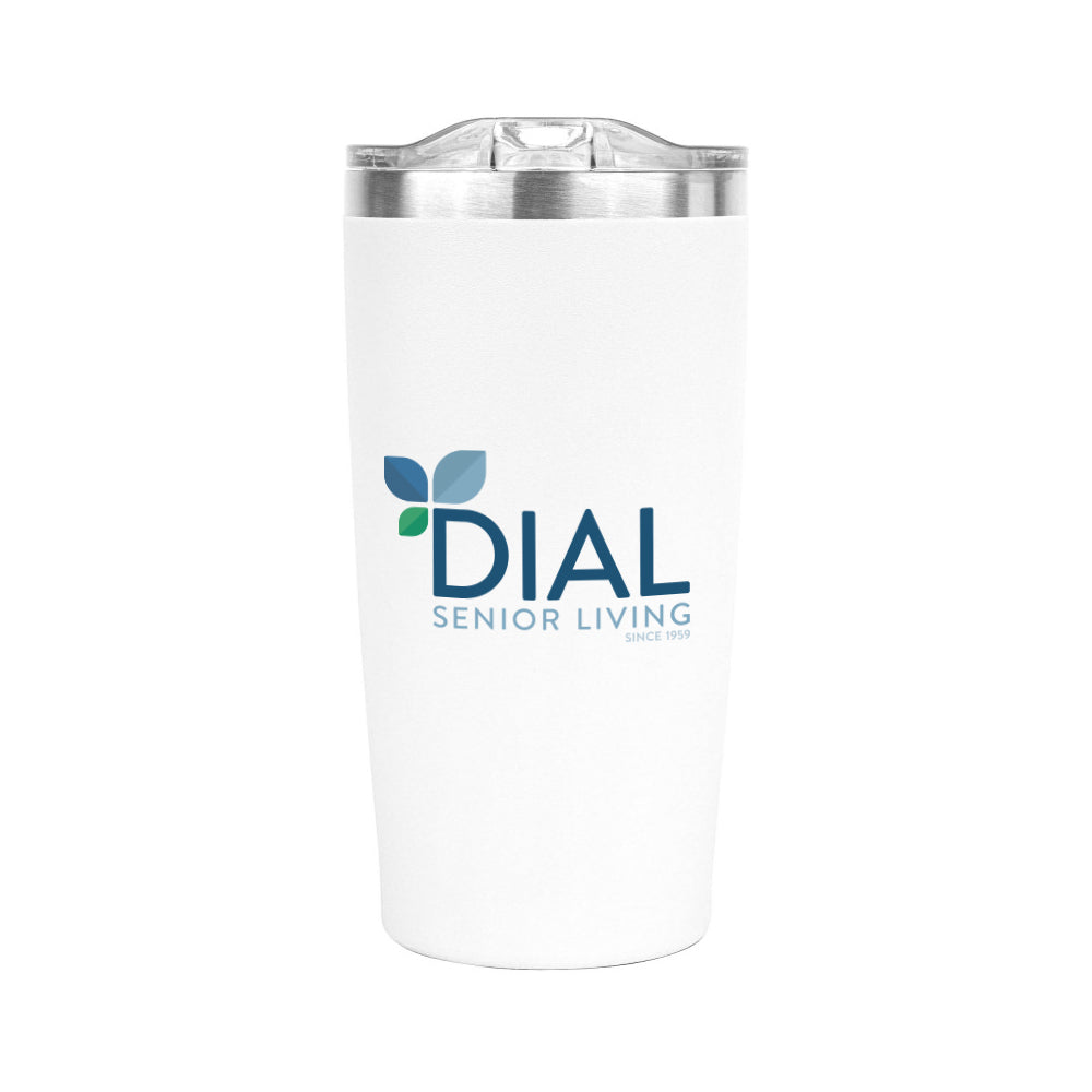 DIAL 20 oz Tumbler Powder Coated/Copper Lining - White